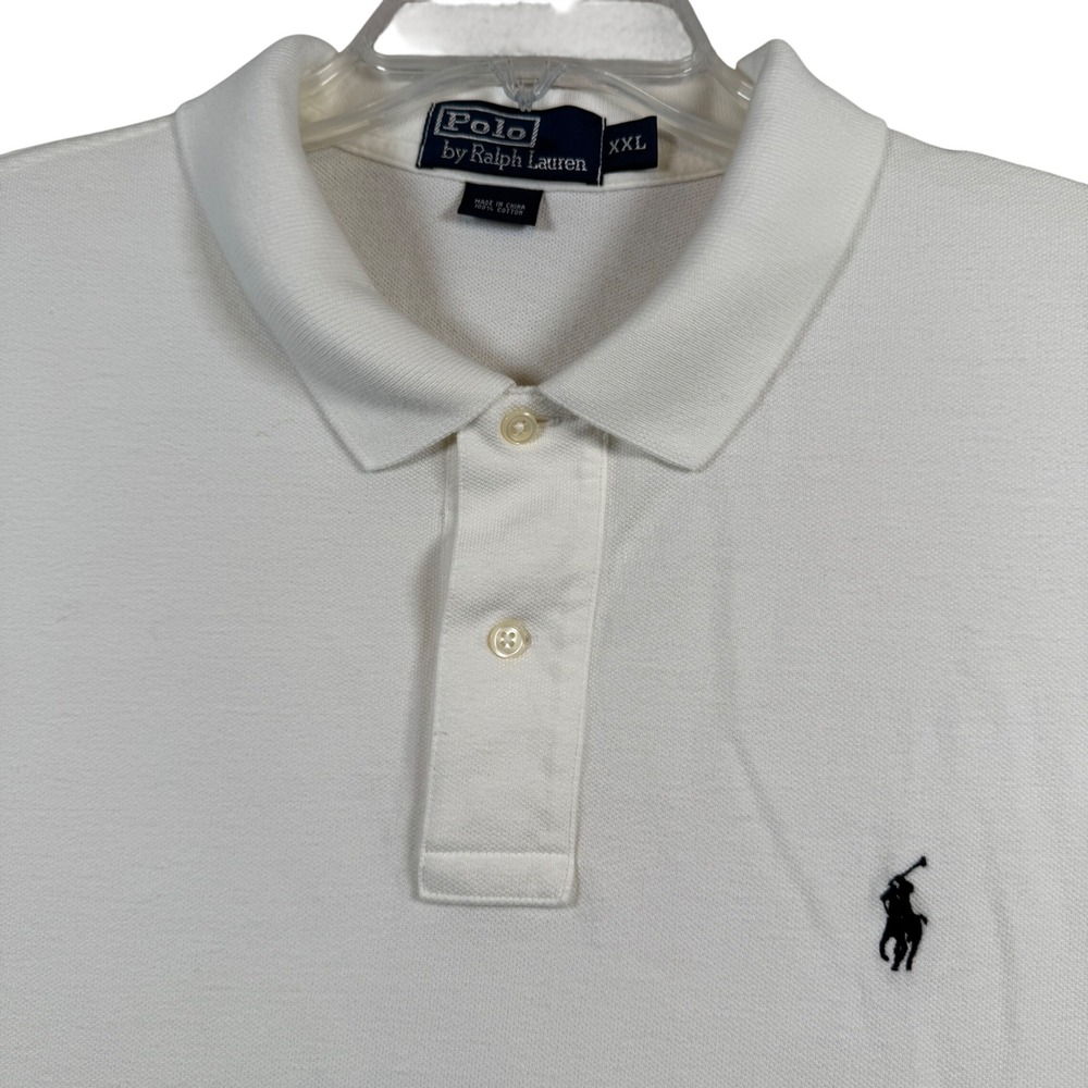 Polo Ralph Lauren Polo Shirt Mens XXL White Short Sleeve Pique Cotton Pony Logo